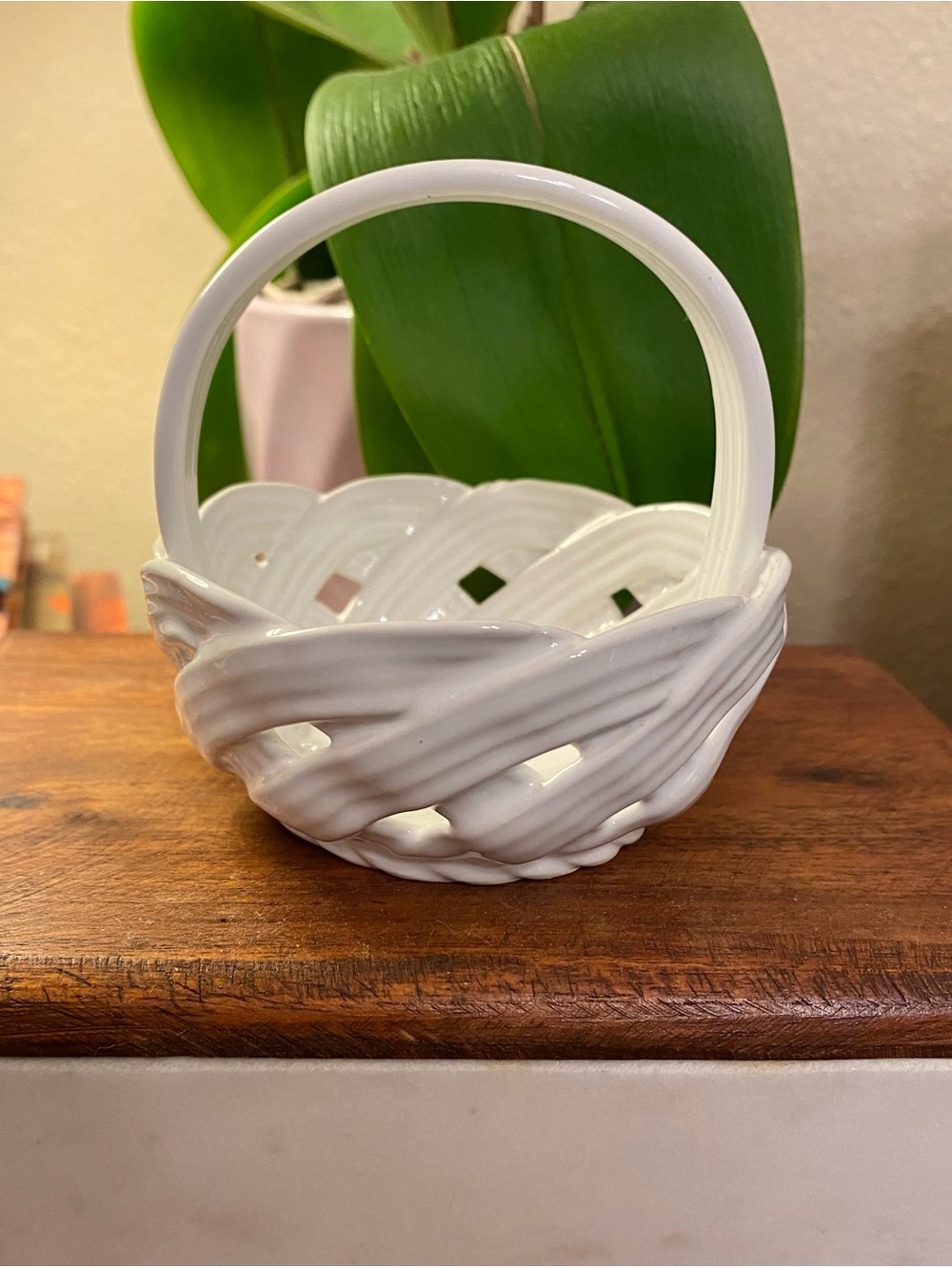 Nordstro Italian White Ceramic Basket Small Made in Italy